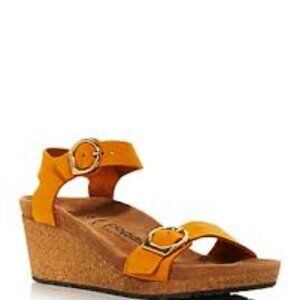 NIB Birkenstock Papillio Soley Buckle Wedge Sandals Apricot - 40 ( 9 -9.5)